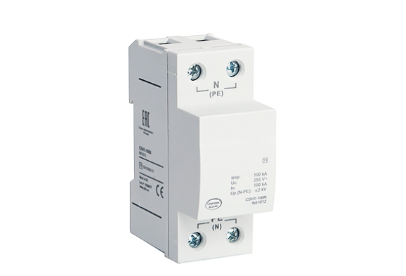 Устройство защиты от импульсных перенапряжений УЗИП 1-полюсный, класс I, N-PE, 100 кА