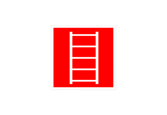 Знак пожарной безопасности «Пожарная лестница» (100х100 мм)