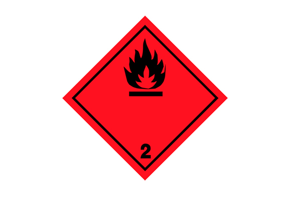Railway sign «Danger of cargo - flammable gases»