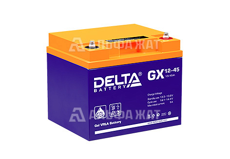 Свинцово-кислотный аккумулятор Delta GX 12-45