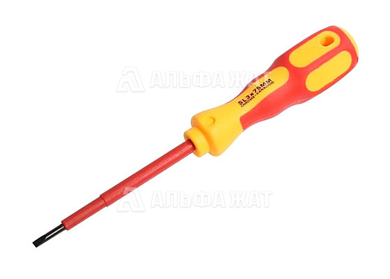 Отвертка шлицевая «Электрика» SL 3х75 мм REXANT