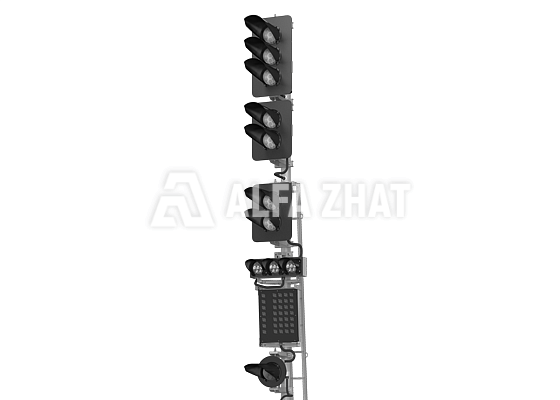 Траснформатор жәшігі бар 18102-00-00 ТУ32 ЦШ 2141-2009 жеті таңбалы жарықдиодты діңгекті бағдаршам