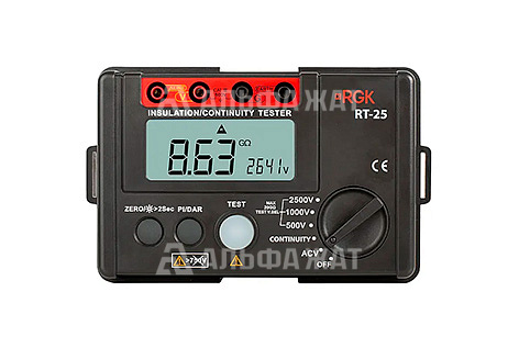 Цифровой мегаомметр RGK RT-25 с поверкой Цифровой мегаомметр RGK RT-25 с поверкой