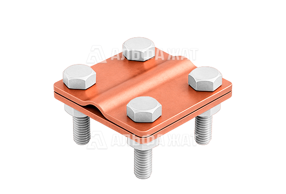 Соединитель пруток-полоса медный 57х57 мм