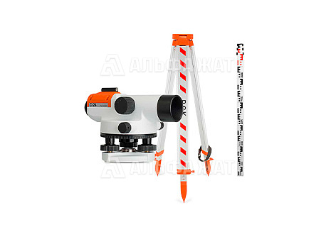 Комплект оптический нивелир RGK C-24 с поверкой, штатив S6-N, рейка AMO S3