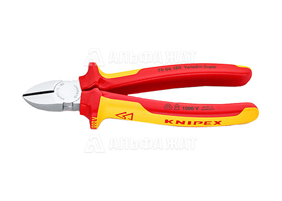 Бокорезы VDE, 180 мм, хром, 2-компонентные диэлектрические ручки