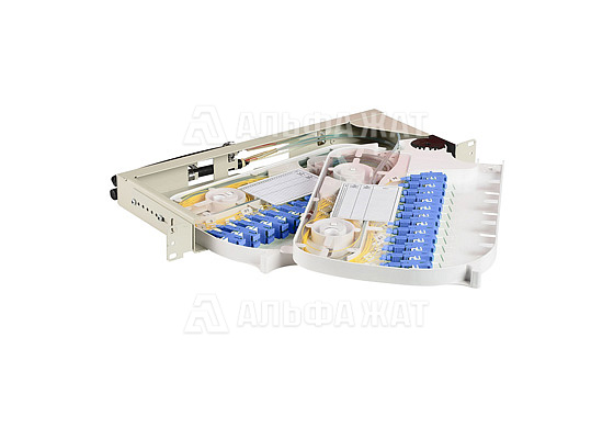 Кросс оптический поворотный ШКОС-2ФП-1U/2-48SC-48SC/SM-48SC/UPS