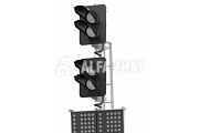 LED-Vierzeichensignalisation Mastlichtsignal 17953-00-00 TU32 ZSCH 2141-2009 mit 2 Fahrtrichtungsanzeigern und einem Transformerkasten LED-Vierzeichensignalisation Mastlichtsignal 17953-00-00 TU32 ZSCH 2141-2009 mit 2 Fahrtrichtungsanzeigern und einem Transformerkasten