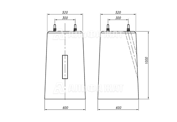Фундамент тип I для светофоров со складной лестницей ФС 100х60 13237-00-00