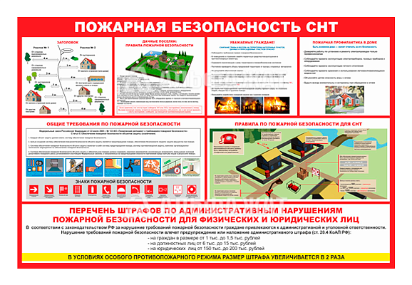 Стенд информационный «Пожарная безопасность СНТ»