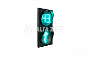 Pedestrian light signal P.1.1 with a green signal countdown board with a programmable pedestrian sound guide device (flat body)