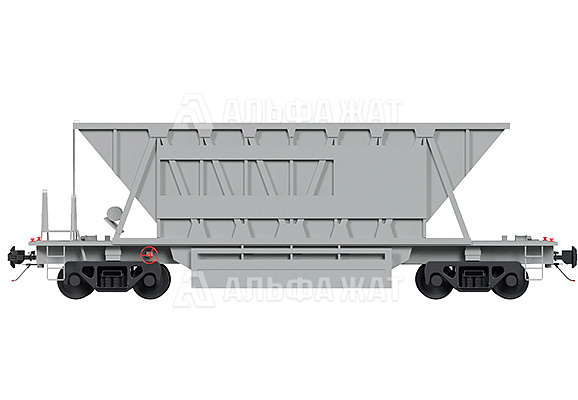 Вагон-хоппер для перевозки горячего агломерата, окатышей и других сыпучих грузов 19-1241