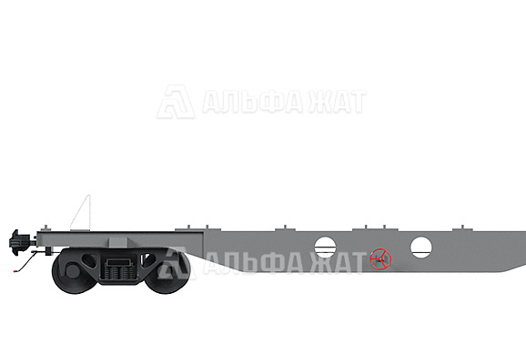 Вагон-платформа 40-футовая для перевозки крупнотоннажных контейнеров 13-1258-04