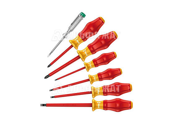 Набор отверток диэлектрических, пробник Kraftform Comfort VDE, 7 предметов