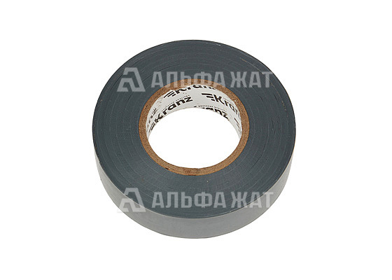 Изолента ПВХ профессиональная KRANZ 0,18х19 мм, 20 м, серая упаковка (10 роликов)