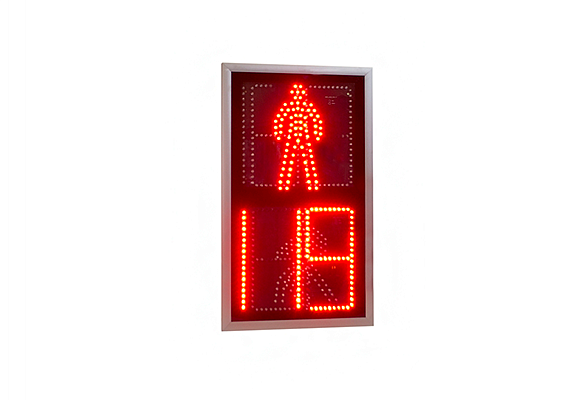 Пешеходный светофор П.1.1 с табло обратного отсчета времени красного и зеленого сигнала, анимацией и программируемым УЗСП (монолитный корпус)