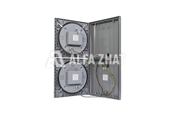 Fußgängerampel П.1.1 (P.1.1) mit grüner Countdown-Tafel mit programmierbarem Fußgänger-Soundsystem (Raumgehäuse)