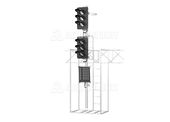 Светофор шестизначный светодиодный 17961-00-00 с маршрутным указателем на мостиках и консолях