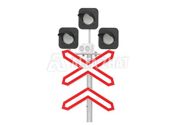 Highway crossing traffic light SP3-2 17258-00-00 equipped with sonorous annunciator IA for rail crossings, climatic modification «U»