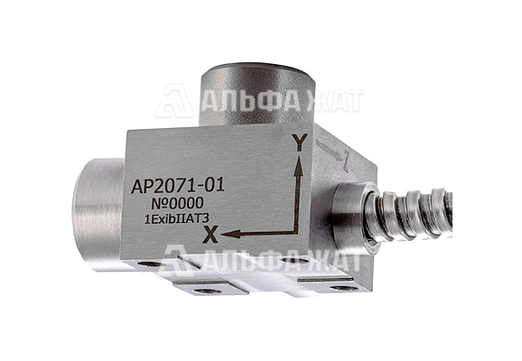 Вибропреобразователь ускорения промышленный с выходом по напряжению трехкомпонентный AP2071