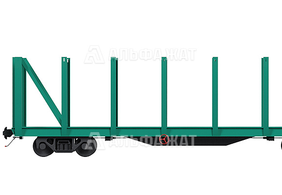 Вагон-платформа для перевозки контейнеров, леса и труб 13-1289