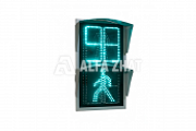Pedestrian light signal P.1.2 with red and green signal countdown display, animation and programmable pedestrian sound guide device (monolithic body)