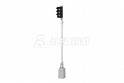 3-units high colour light signal with 3 LED complexes and a galvanized step ladder
