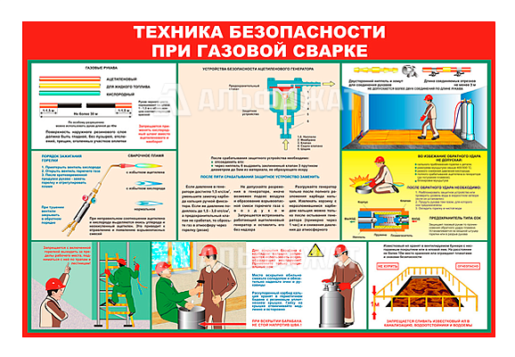 Стенд информационный «Техника безопасности при газовой сварке»