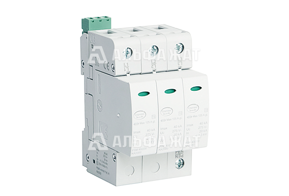 Устройство защиты от импульсных перенапряжений УЗИП 3-полюсный, класс II, L1-L2-L3-PEN, 40 кА с удаленным контролем