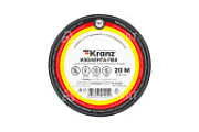 Изолента ПВХ KRANZ 0,13х15 мм, 20 м, черная упаковка (10 роликов)