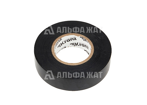 Изолента ПВХ профессиональная KRANZ 0,18х19 мм, 20 м, черная упаковка (10 роликов)