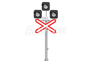 Highway crossing traffic light SP3-1 17258-00-00 equipped with redundant sonorous annunciator IAR for rail crossings, climatic modification «U»