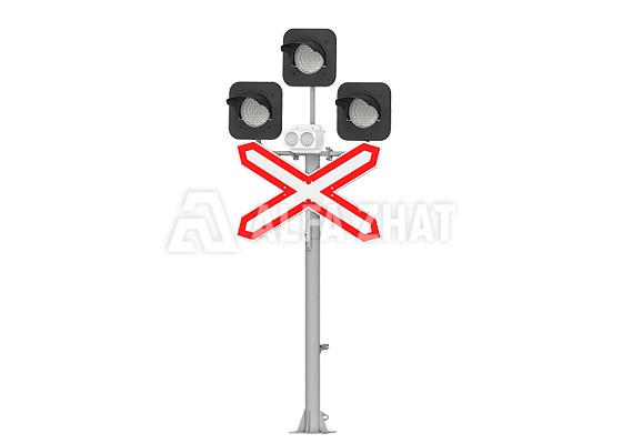Highway crossing traffic light SP3-1 17258-00-00 equipped with redundant sonorous annunciator IAR for rail crossings, climatic modification «U»