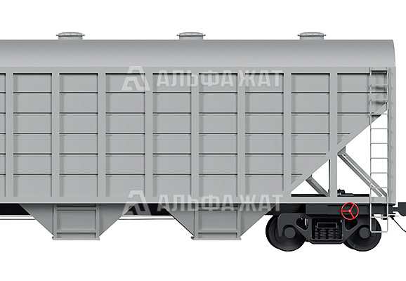 Вагон-хоппер для перевозки технического углерода с защитой от атмосферных осадков 25-1236