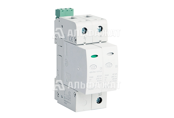 Устройство защиты от импульсных перенапряжений УЗИП 2-полюсный, класс II, L-N-PE, 40 кА с удаленным контролем