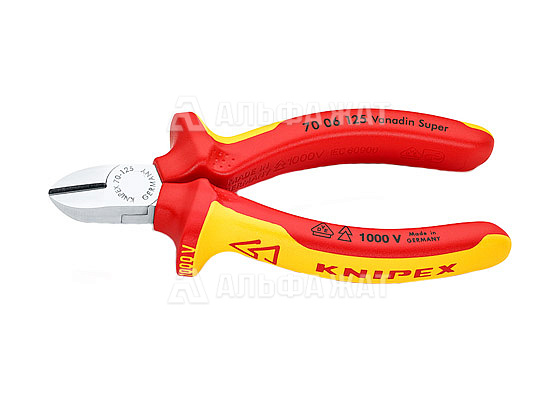 Бокорезы VDE, 125 мм, хром, 2-компонентные диэлектрические ручки