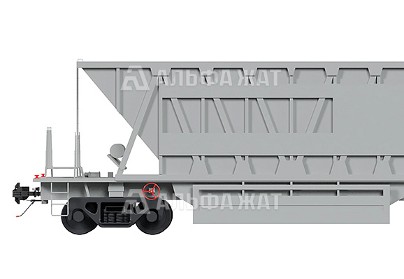 Вагон-хоппер для перевозки горячего агломерата, окатышей и других сыпучих грузов 19-1241