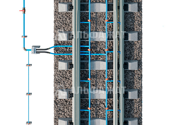 Арматура пневматической очистки (пневмообдувки) стрелочных переводов САОС-АП-2 СБ