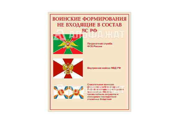 Стенд информационный «Воинские формирования не входящие в состав ВС РФ»