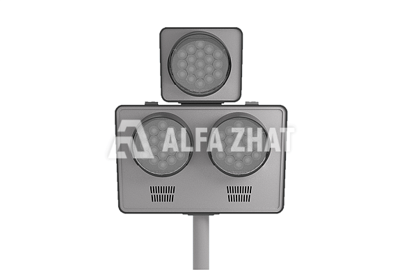 Dreistellige Kreuzungsampel SP3-1 NKMR.676658.031 TU (GOST R 52282-2004) mit LED-Systemen für eingleisige Abschnitte Dreistellige Kreuzungsampel SP3-1 NKMR.676658.031 TU (GOST R 52282-2004) mit LED-Systemen für eingleisige Abschnitte