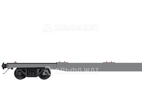 Вагон-платформа 40-футовая для перевозки крупнотоннажных контейнеров 13-1258-01