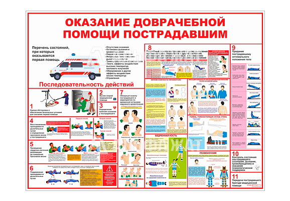 Стенд информационный «Первая медицинская помощь - доврачебная»