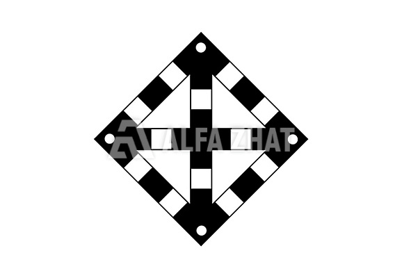 Railway sign «Raise knife, close wings» (one obstacle)