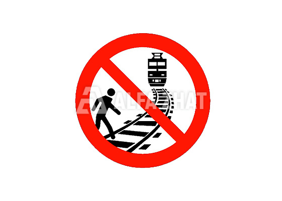 Railway sign «No walking on the tracks»