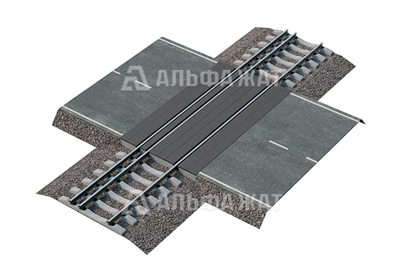 Резиножелезобетонный настил для совмещенной колеи 1520/1067 мм