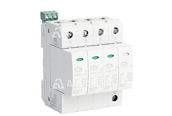 Устройство защиты от импульсных перенапряжений УЗИП 4-полюсный, класс II, L1-L2-L3-N-PE, 40 кА с удаленным контролем