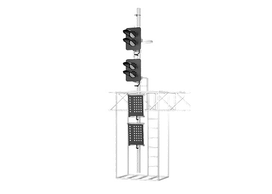 Светофор четырехзначный светодиодный 17960-00-00 с двумя маршрутными указателями на мостиках и консолях