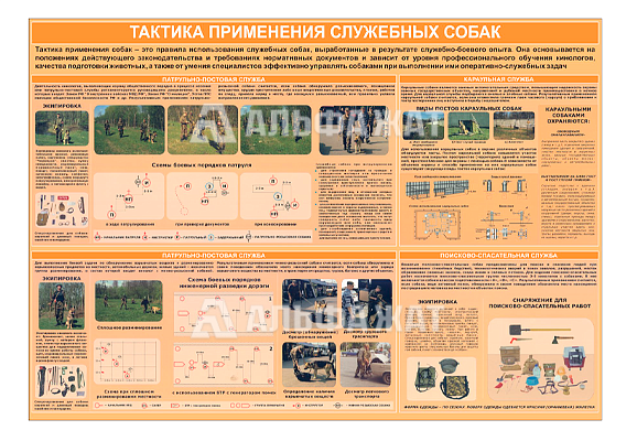 Стенд информационный «Тактика применения служебных собак»